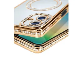 Newface Samsung Galaxy A06 Joke Simli Magneticsafe Kılıf - Gold