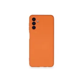 Newface Samsung Galaxy A14 4G Kılıf Nano Içi Kadife Silikon - Turuncu