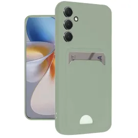 Newface Samsung Galaxy A16 5G Kılıf Kelvin Kartvizitli Silikon - Su Yeşili