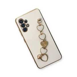 Newface Samsung Galaxy A32 Kılıf Esila Silikon - Beyaz