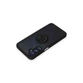 Newface Samsung Galaxy M34 5G Kılıf Montreal Yüzüklü Silikon Kapak - Siyah