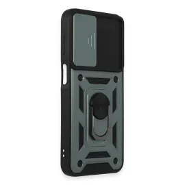 Newface Samsung Galaxy M34 5G Kılıf Pars Lens Yüzüklü Silikon - Yeşil