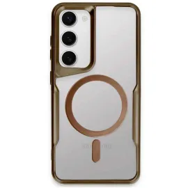 Newface Samsung Galaxy S23 Kılıf Boyi Magsafe Silikon Kapak - Kahverengi