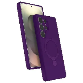 Newface Samsung Galaxy S23 Ultra Regal Magsafe Standlı Kapak - Derin Mor