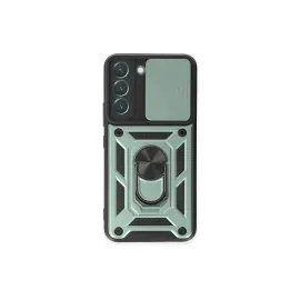 Newface Samsung Galaxy S24 Kılıf Pars Lens Yüzüklü Silikon - Yeşil