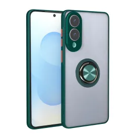 Newface Samsung Galaxy S25 Edge Kılıf Montreal Yüzüklü Silikon Kapak - Yeşil