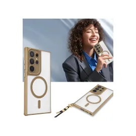 Newface Samsung Galaxy S25 Ultra Kılıf Enka Magsafe Silikon Kılıf - Desert