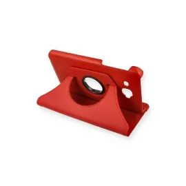 Newface Samsung Galaxy T280 Tab A 7 Kılıf 360 Tablet Deri Kılıf - Kırmızı