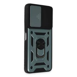 Newface Vivo Y35 Kılıf Pars Lens Yüzüklü Silikon - Yeşil