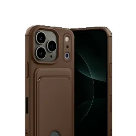 Newface Apple Iphone 17 Pro Kelvin Kartvizitli Silikon - Kahverengi