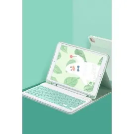 Newface Ipad 10.2 (9.nesil) Kılıf Kc01 Smart Klavyeli Tablet Kılıfı - Açık Yeşil