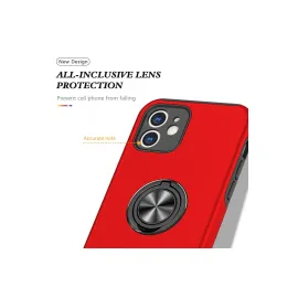 Newface Iphone 12 Kılıf Elit Yüzüklü Kapak - Kırmızı