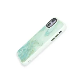 Newface Iphone 12 Kılıf Moda Simli Kapak - Yeşil
