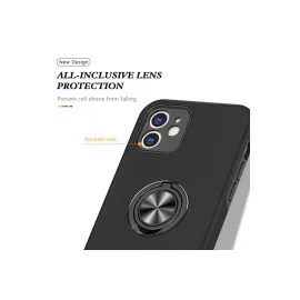 Newface Iphone 12 Mini Kılıf Elit Yüzüklü Kapak - Siyah