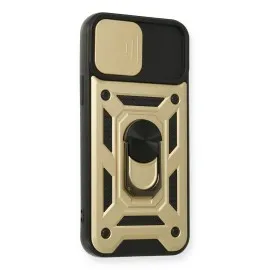 Newface Iphone 12 Pro Kılıf Pars Lens Yüzüklü Silikon - Gold