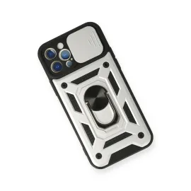 Newface Iphone 12 Pro Kılıf Pars Lens Yüzüklü Silikon - Gümüş