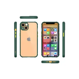 Newface Iphone 13 Mini Kılıf Miami Şeffaf Silikon - Koyu Yeşil