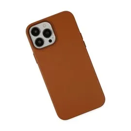 Newface Iphone 13 Pro Kılıf Asya Deri Silikon - Kahverengi