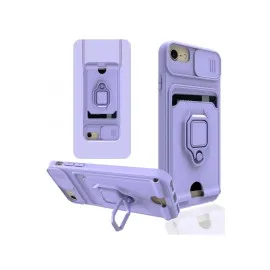 Newface Iphone 7 Kılıf Zuma Kartvizitli Yüzüklü Silikon - Lila