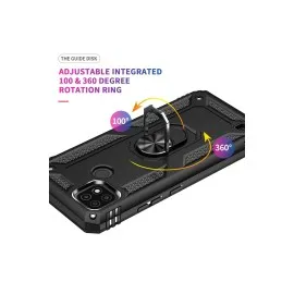 Newface Realme C21 Kılıf Sofya Yüzüklü Silikon Kapak - Siyah