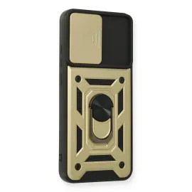 Newface Samsung Galaxy A03S Kılıf Pars Lens Yüzüklü Silikon - Gold