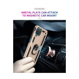 Newface Samsung Galaxy A22 Kılıf Sofya Yüzüklü Silikon Kapak - Gold