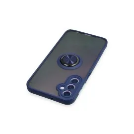 Newface Samsung Galaxy A24 4G Kılıf Montreal Yüzüklü Silikon Kapak - Lacivert