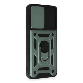 Newface Samsung Galaxy A34 5G Kılıf Pars Lens Yüzüklü Silikon - Yeşil