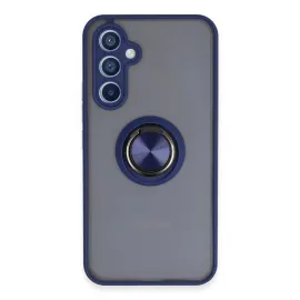 Newface Samsung Galaxy A54 5G Kılıf Montreal Yüzüklü Silikon Kapak - Lacivert