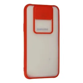 Newface Samsung Galaxy J7 Kılıf Palm Buzlu Kamera Sürgülü Silikon - Kırmızı