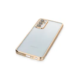 Newface Samsung Galaxy M23 Kılıf Razer Lensli Silikon - Gold