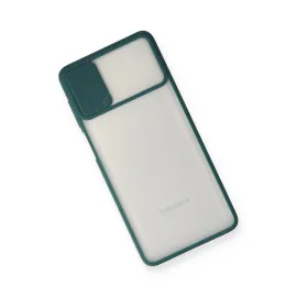 Newface Samsung Galaxy M51 Kılıf Palm Buzlu Kamera Sürgülü Silikon - Yeşil