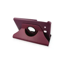 Newface Samsung Galaxy T560 Tab E 9.7 Kılıf 360 Tablet Deri Kılıf - Mürdüm