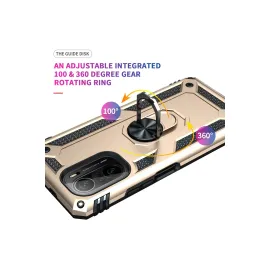 Newface Xiaomi Poco F3 Kılıf Sofya Yüzüklü Silikon Kapak - Gold