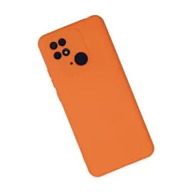 Newface Xiaomi Redmi 10C Kılıf Nano Içi Kadife Silikon - Turuncu