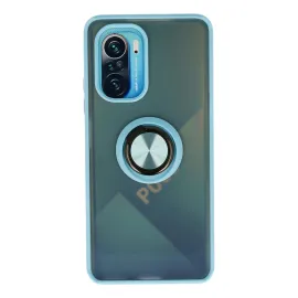 Newface Xiaomi Redmi K40 Kılıf Montreal Yüzüklü Silikon Kapak - Buz Mavi