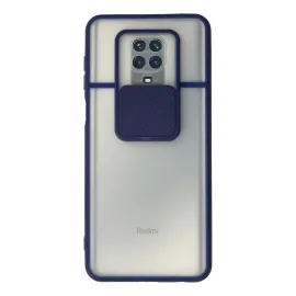 Newface Xiaomi Redmi Note 9 Pro Kılıf Palm Buzlu Kamera Sürgülü Silikon - Lacivert