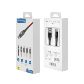 Konfulon S91 Ledli Micro USB Kablo 1M 2.4A - Siyah