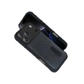 Newface Apple Iphone 17 Pro Max Sara Kartvizitli Deri Kılıf - Siyah