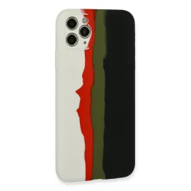 Newface Iphone 11 Pro Kılıf Ebruli Lansman Silikon - Beyaz-Siyah