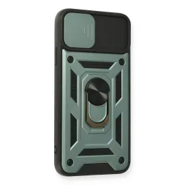 Newface Iphone 11 Pro Kılıf Pars Lens Yüzüklü Silikon - Yeşil