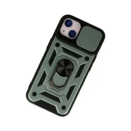 Newface Iphone 14 Kılıf Pars Lens Yüzüklü Silikon - Yeşil