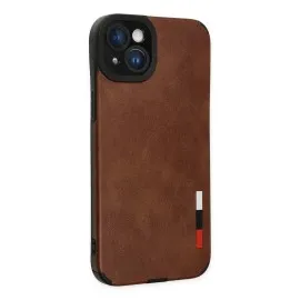 Newface iPhone 14 Plus Kılıf Loop Deri Silikon - Kahverengi