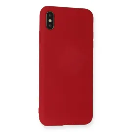 Newface Iphone Xs Max Kılıf Nano Içi Kadife Silikon - Kırmızı