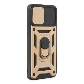 Newface Samsung Galaxy A03 Kılıf Pars Lens Yüzüklü Silikon - Gold