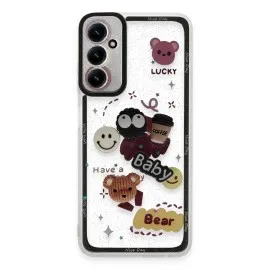 Newface Samsung Galaxy A15 4G Kılıf Sweet Desenli Silikon Kapak - Sarı
