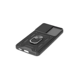 Newface Samsung Galaxy S21 Fe Kılıf Pars Lens Yüzüklü Silikon - Siyah