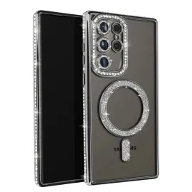 Newface Samsung Galaxy S25 Ultra Kılıf Joke Simli Magneticsafe Kılıf - Siyah