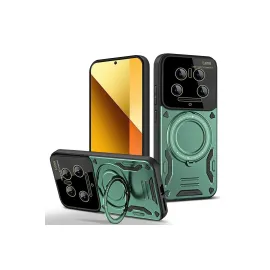 Newface Xiaomi Mi 14 Ultra Kılıf Joy Lens Standlı Kapak - Koyu Yeşil