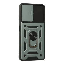 Newface Xiaomi Poco F3 Kılıf Pars Lens Yüzüklü Silikon - Yeşil